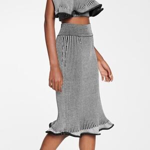 Louis Vuitton RARE f/w Bi-color Ribbed Knit Skirt (RUNWAY)
